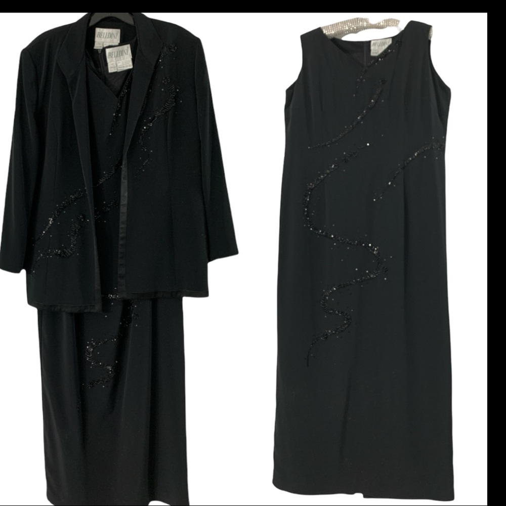 BELLDINE  SUIT BLACK DRESS WITH MATCHING BLAZER